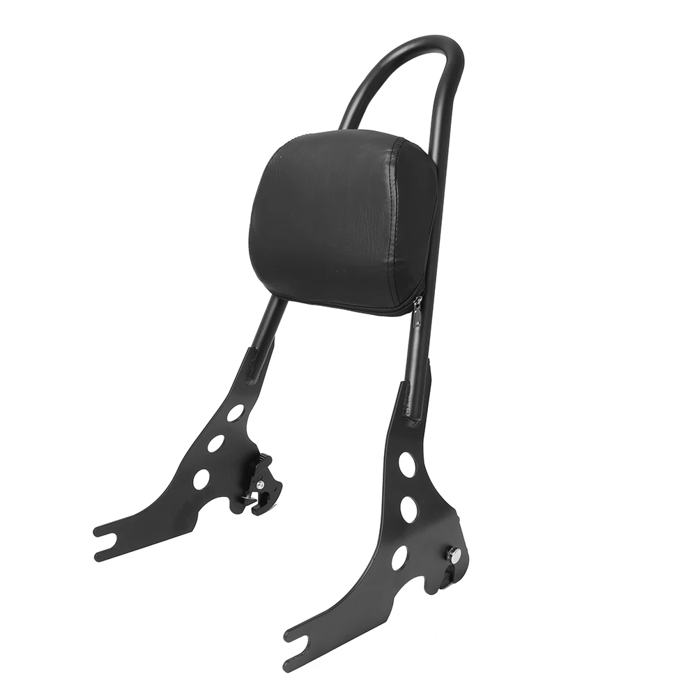 Motorcycle Black/ Chrome Detachable Sissy Bar Rear Passenger Backrest Cushion Pad For Harley Sportster XL 883C 883R 1200R 1200C