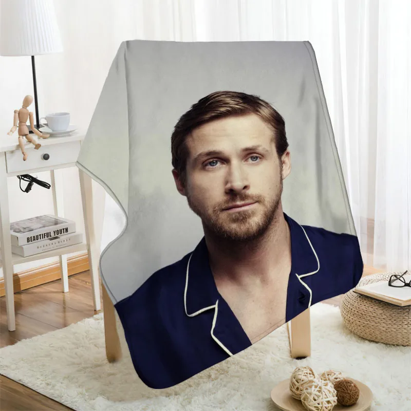 Musife Custom Ryan Gosling Flannel Blanket Design Your own Blanket Flannel Blankets for Sofa DIY Dropshipping