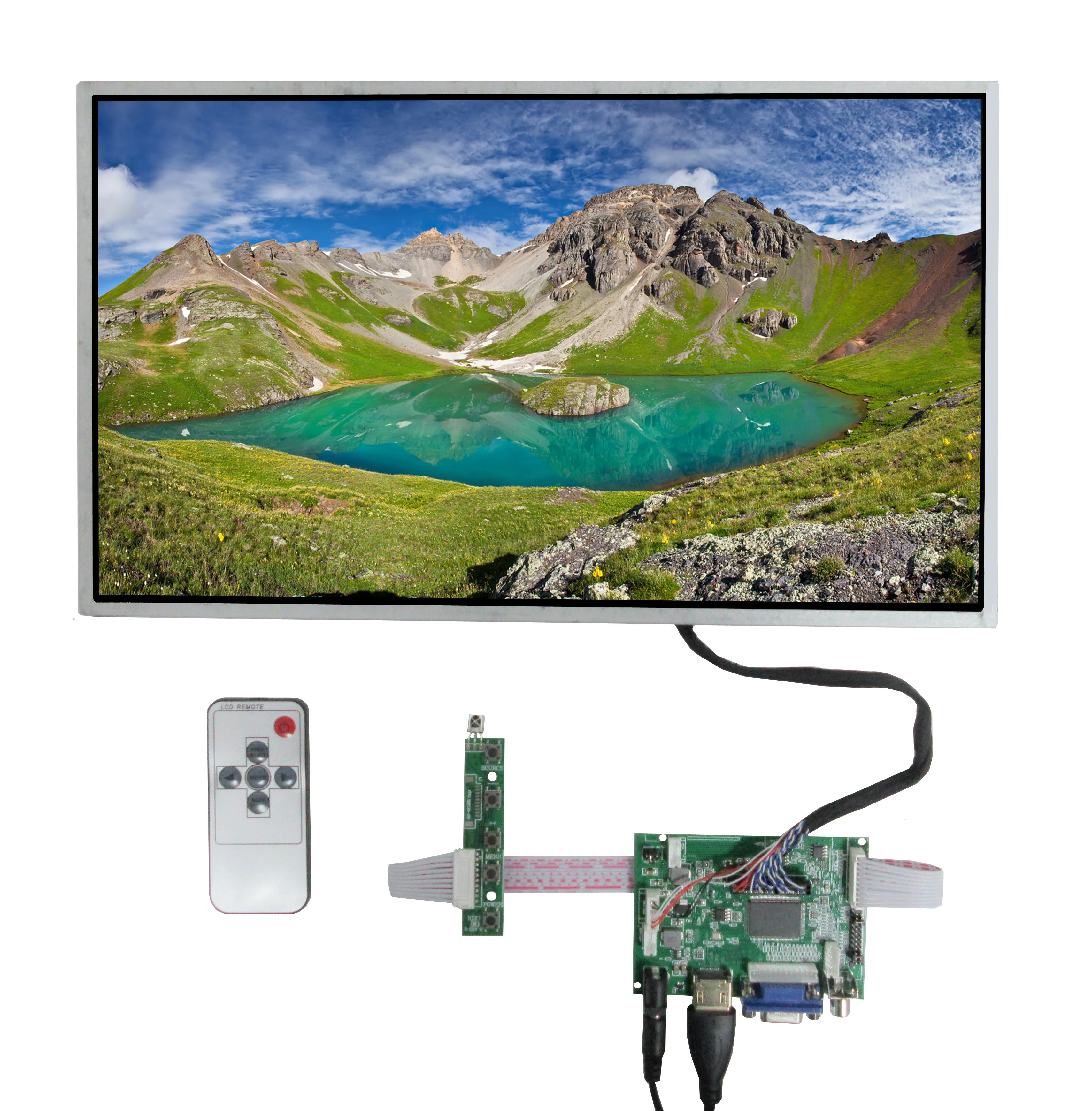 

15,6 дюймовый ЖК-экран монитор контрольная плата драйвера 2AV VGA HDMI-совместим с малином бананом/оранжевым Pi мини-компьютером