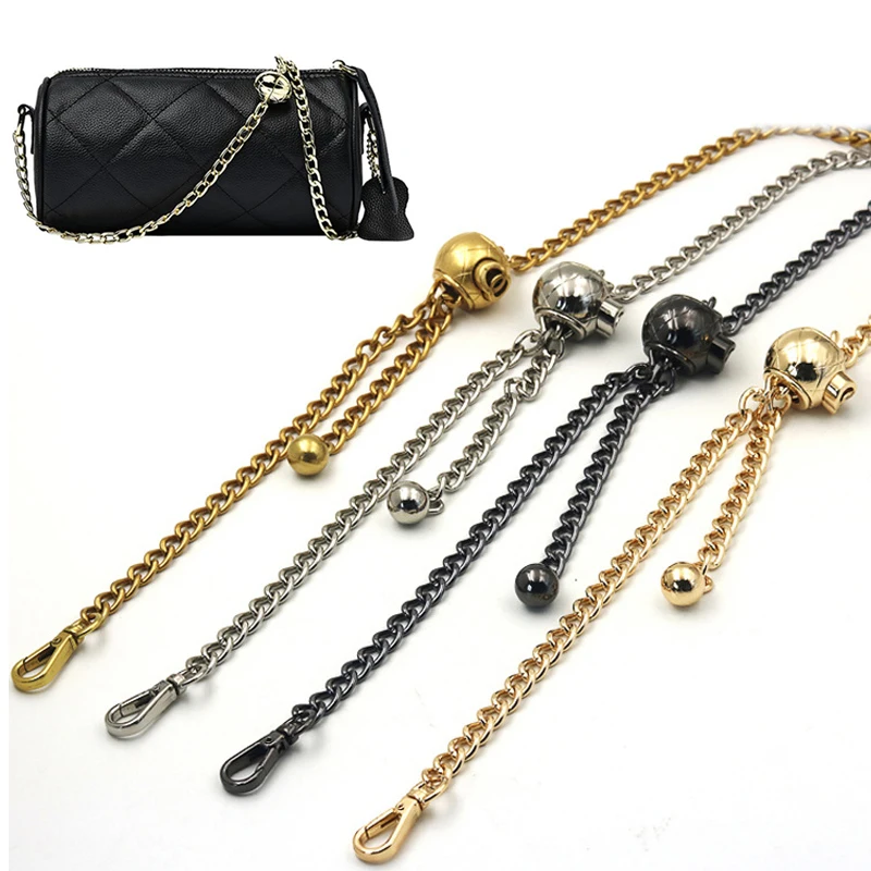 130cm Adjustable Gold Bead Ball Bag Chain Accessories For Handbags Messenger Bag with Bag Chain Metal Shoulder Strap For Bag Hot