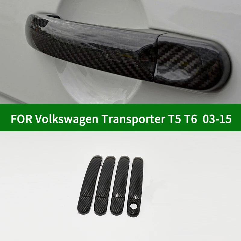 For 2003-2015 Volkswagen Transporter Multivan T5 T6 car 2/4 door handle cover,carbon fiber pattern cover trim