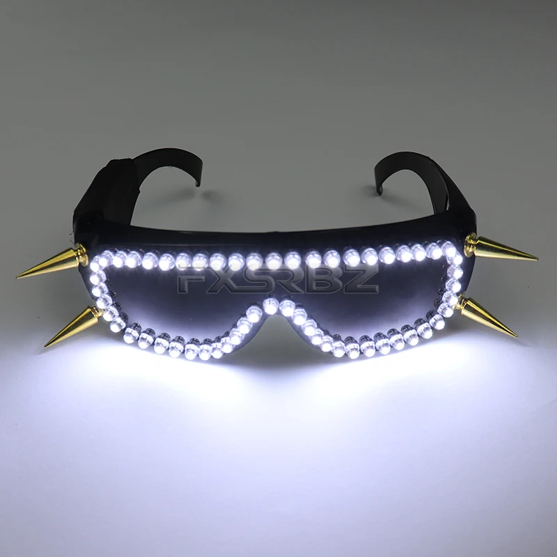 Fashion LED Glasses Flashing Light up Glasses Rivet Punk Glasses Easter Christmas Halloween Bar Dance Decor