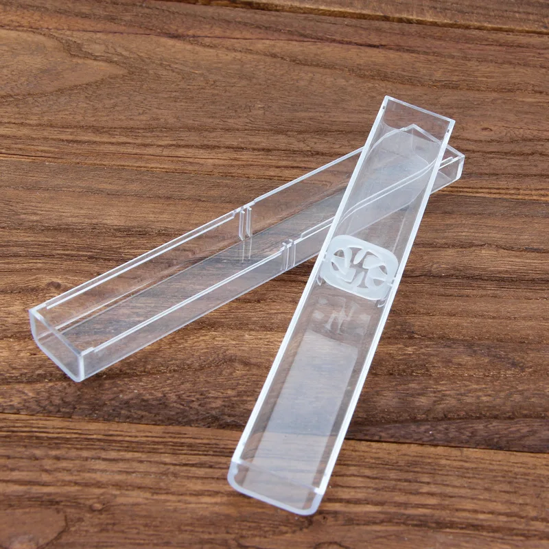 1pcs Fashion Business Office Gift Pencil Case Beautiful Transparent Plastic Pen Box Simple School Stationery Supplies