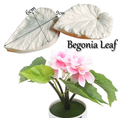 Begonia Leaf Veiner Silicone Mould Cake Chocolate Fondant Gumpaste Sugar Clay Flower Cake Decorating Moulds DIY M2111