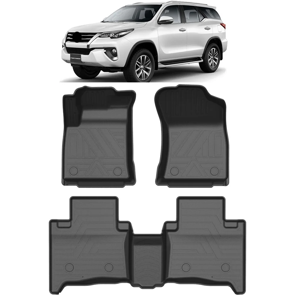 3D Rubber Car Mats Fit For Toyota Fortuner 2016 2017 2018 2019 2020 2021 Floor Trunk Mats Carpets