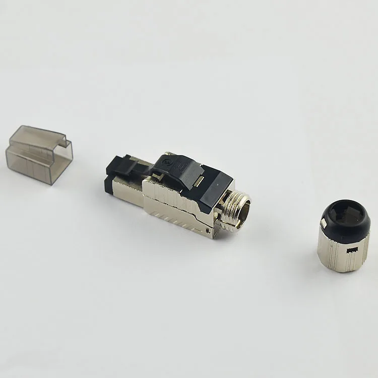 Tool-Free Shielded 8P8C RJ45 Connector Compatible with Cat6/Cat6A/Cat7/Cat8 Termination Plug for Ethernet Cable