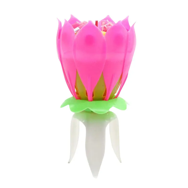 Lotus Flower Festival Music Birthday Cake Candles Decorative Music Party Single Layer Birthday Music Lotus Candle #0