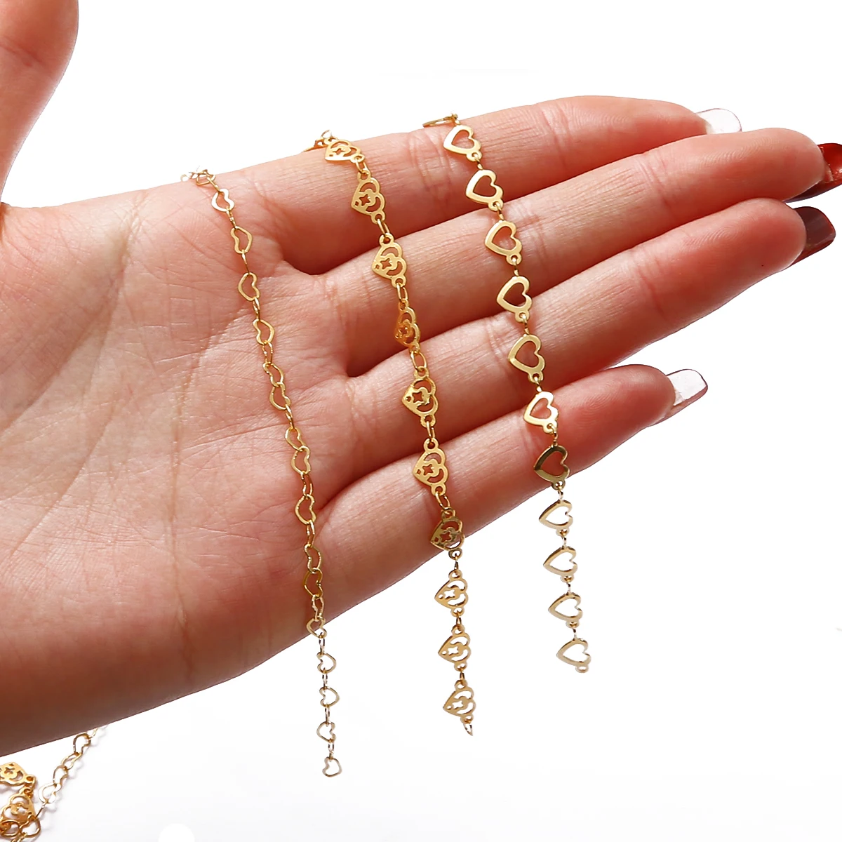 18K Gold Plated 1M สร้อยข้อมือสร้อยคอสร้อยคอทองแดงตัวเชื่อมต่อสำหรับ DIY Body เครื่องประดับทำอุปกรณ์เสริม