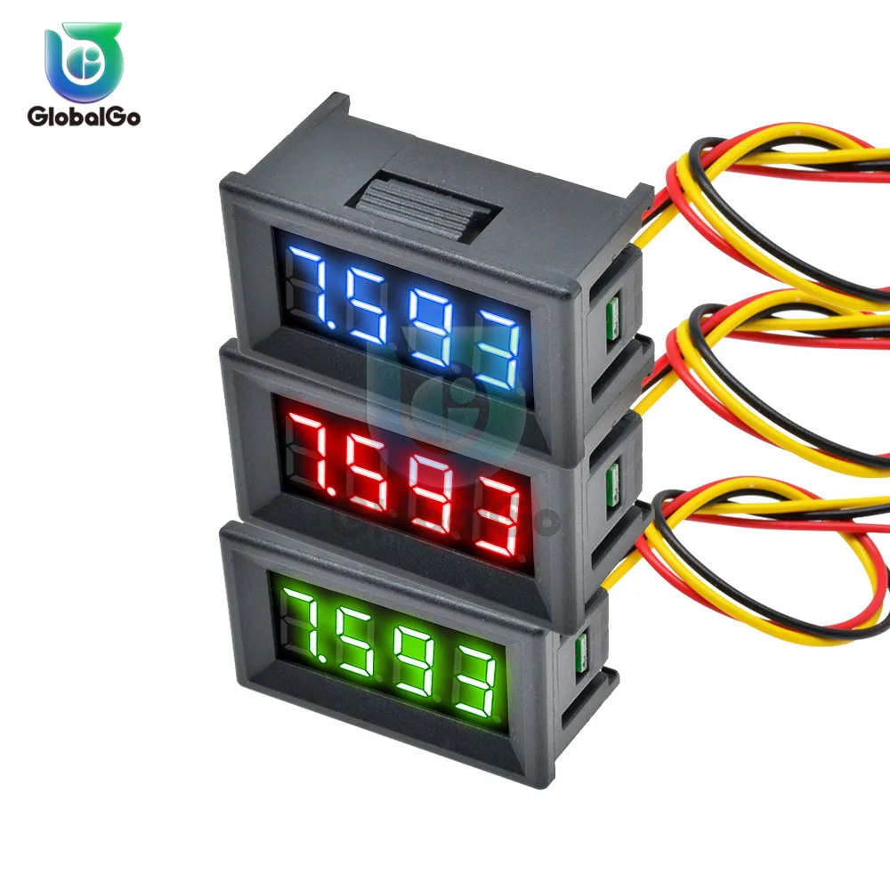 0.28 0.36 pollici DC 0-100V 3 fili Mini misuratore di tensione voltmetro indicatore Display a LED voltmetro digitale rivelatore pannello Monitor