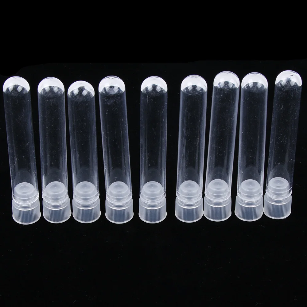 10 Stks Clear Plastic Test Tube With Cap - Shaped Bottom Long Transparent Test Tube Lab Provides 3 Sizesliquid Packaging