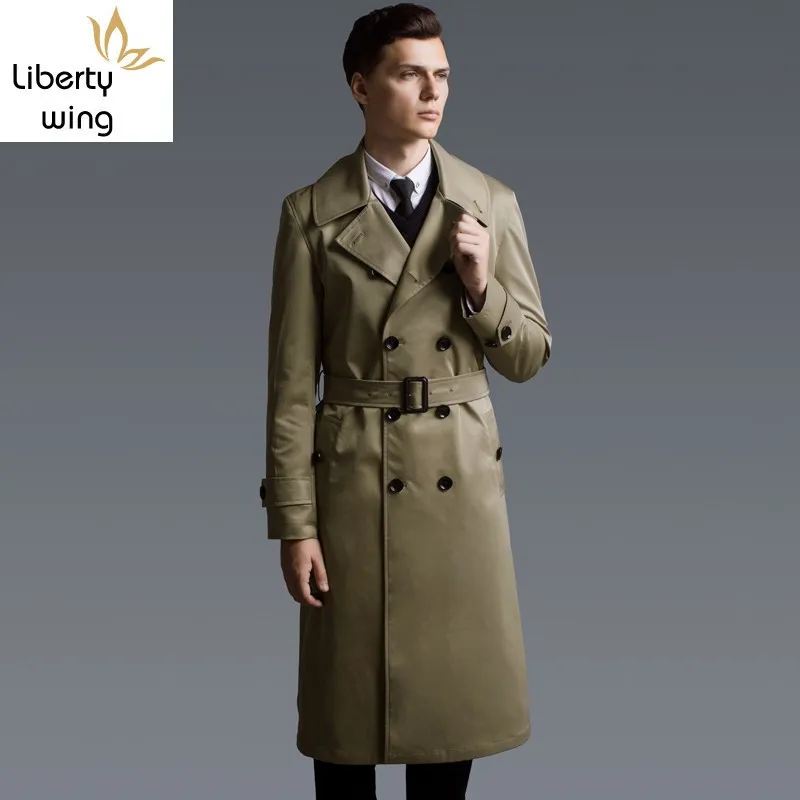 

Fashion Military Mens Trench Double Breasted Windbreaker Maxi Long Coat Plus Size 6XL Khaki Euro Office Work Belt Overcoat