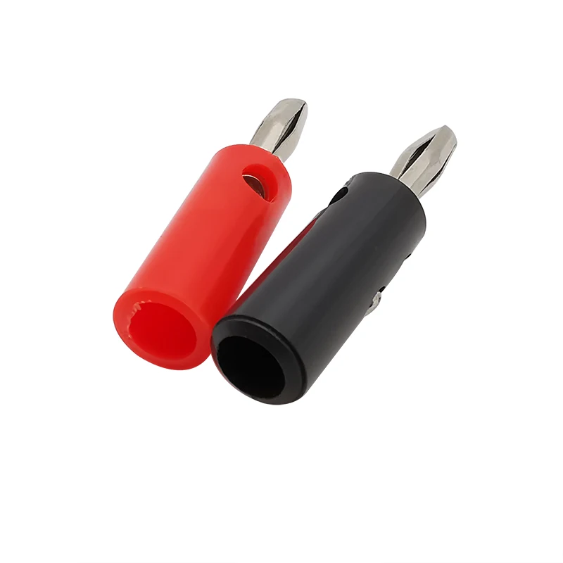 Conector Banana macho y hembra para montaje en Panel, adaptador de conector de Terminal, color rojo y negro, plateado, 4mm, 10 pares