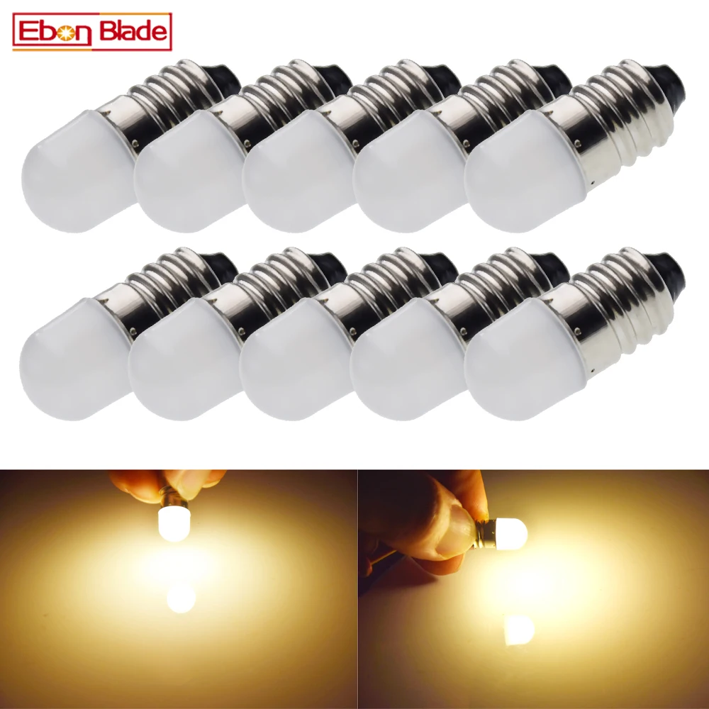 9000Pcs Lamp LED Bulb 3V DC Warning Signal Light 4300K Warm White MES E10 1447 Base Screw for Torch Bike Bicycle Flashlight