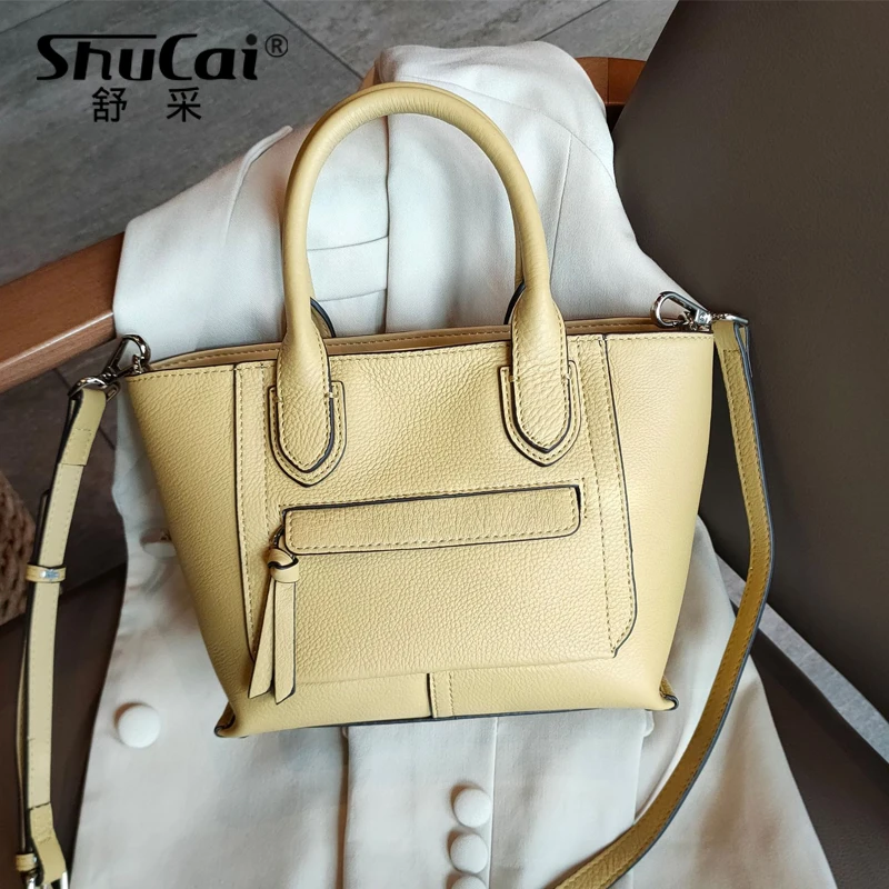 Genuine Leather Handbag Elegant Fashion Tassel Female Shoulder Bag Large Capacity Simple Casual Women Crossbody Bag New