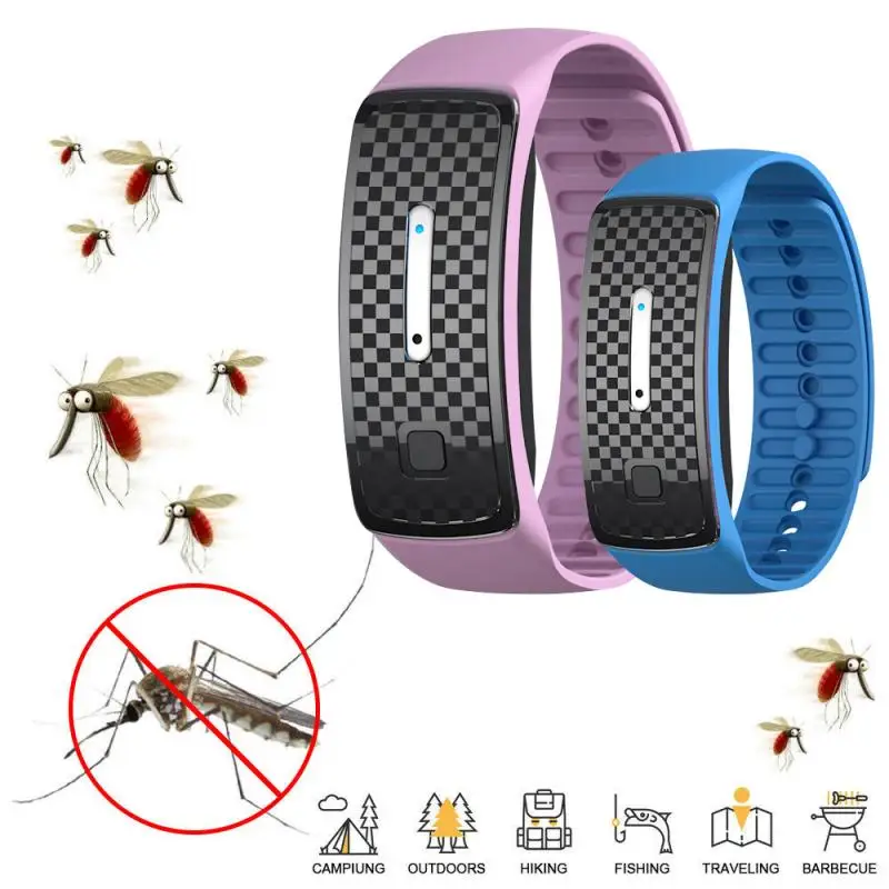 Pulseira ultrassônica repelente de mosquitos, pulseira para o verão, para crianças e adultos, uso externo, antimosquito, artefato