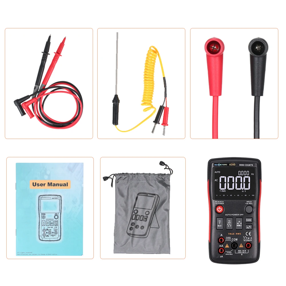 Digital Multimeter RM102 101 RICHMETERS 409B Multimetro DC AC Voltage Current Meter Resistance Diode Tester Ammeter Voltmeter