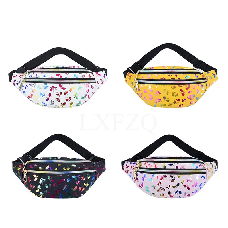 Holographic Waist Bag for Women Glitter Fanny Pack Waterproof Geometric Belt Bag Fashion Laser Waist Pack Phone Pouch Chest Bag