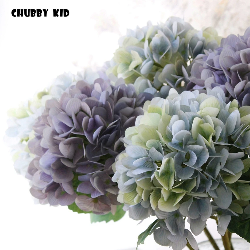 

10pcs! wholesale 3D high simulation Hydrangea flower High quality artificial flower fake Hydrangeas wedding decorative flowers