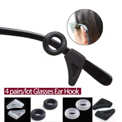 4Pairs/lot Anti Slip Silicone Glasses Ear Hooks For Adults  And Kids Round Grips Eyeglasses Sports Temple Tips Soft Ear Hook