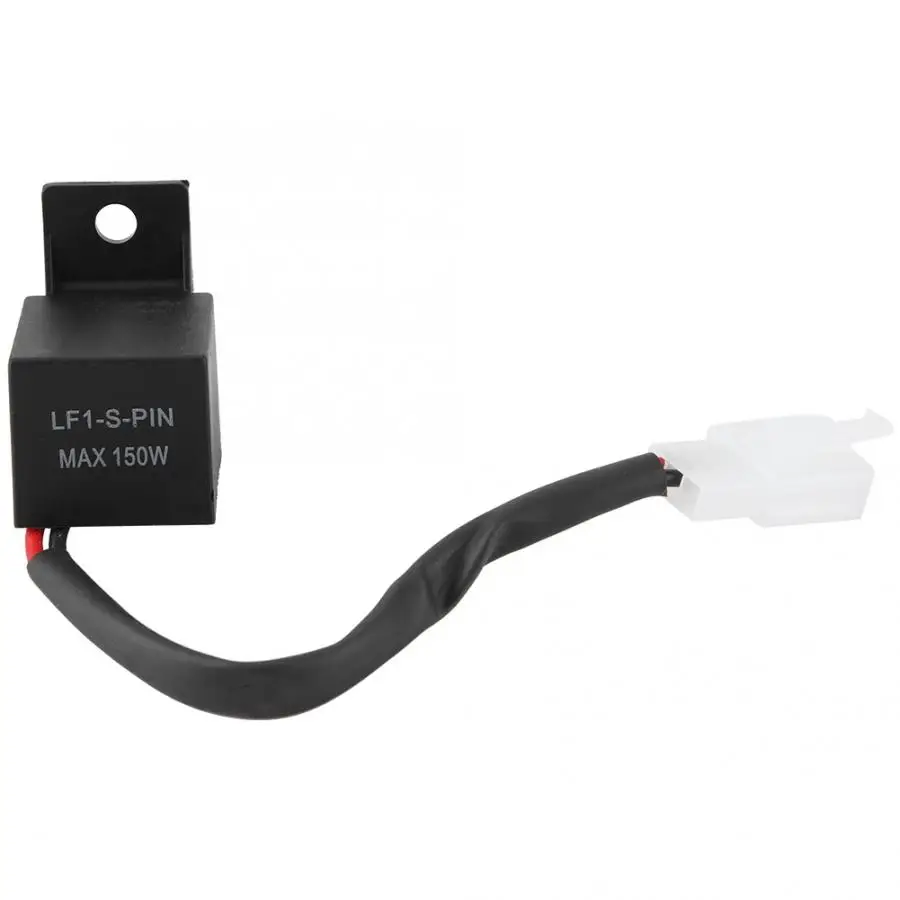 2 Pin Electronic LED Flasher Relay For     Motorcycle Motor Turn Signal Bulb Hyper Flash LF1-S-PIN