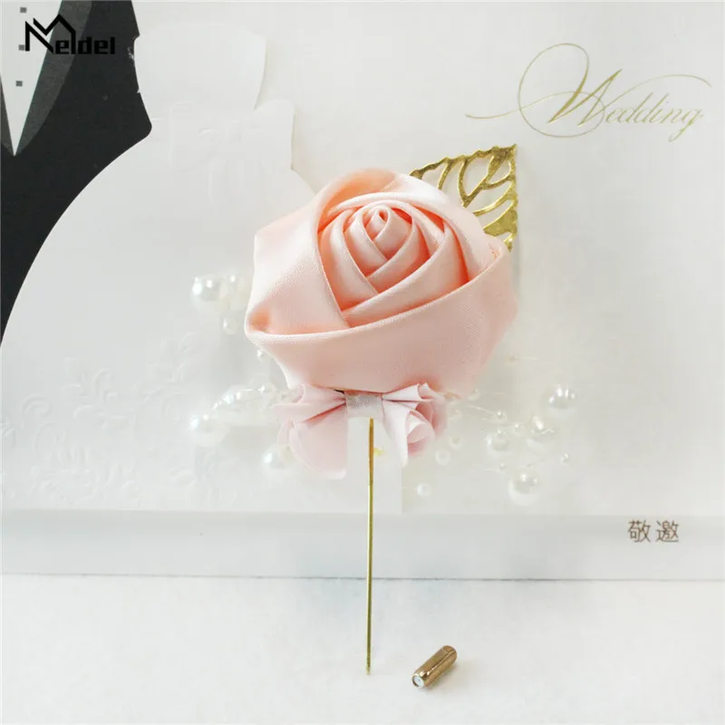 Meldel Zijde Rose Bridal Broche Bloem Parel Broches Voor Vrouwen Vest Shirt Shawl Pins Jas Dames Kleding Sieraden Accessoires