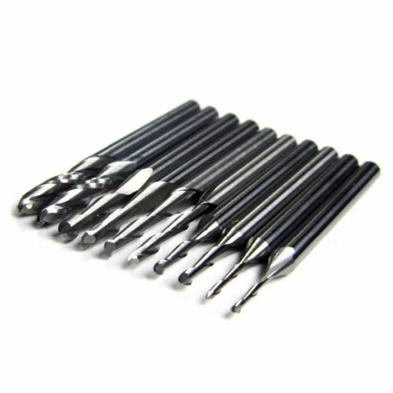 Imagem -03 - Carboneto Bola Nariz Fresa Gravura Roteador Bit Solide Carboneto Hotselling 63hf 10 Peças 1.5 2.0 2.5 3.175 mm