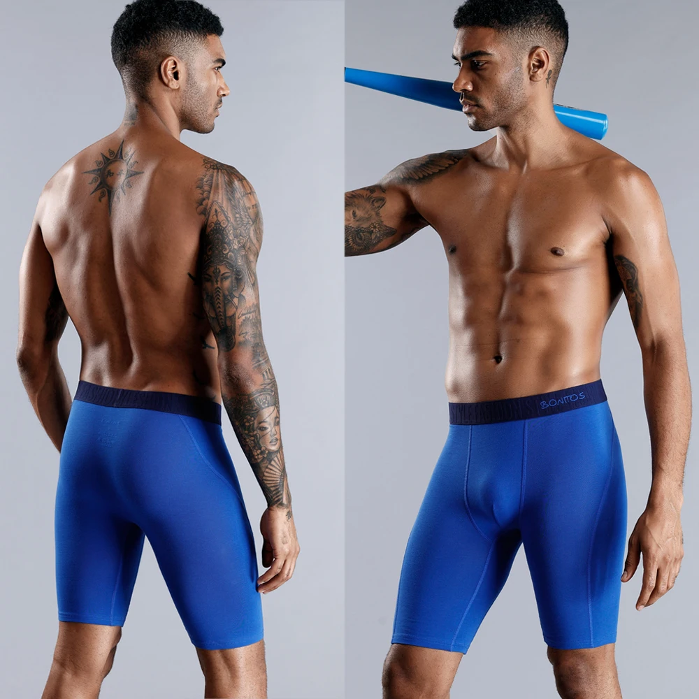 3 uds calzoncillos largos para hombre, bragas de algodón para hombre, lotes de Boxers, ropa interior para hombre, Boxershorts familiares sexis, Boxer para pantalones cortos masculinos Calecon