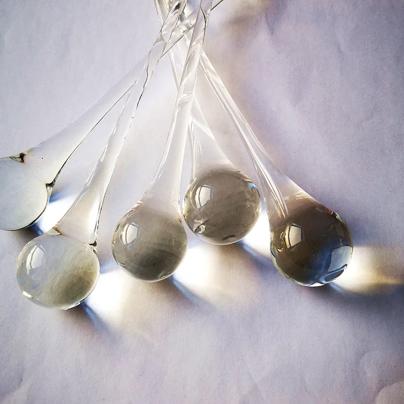 Hot Selling 30*150mm 12pcs Modern Glass Raindrop Chandelier Pendants Crystal Garden /Christmas Tree/ Bar Hanging Home Decoration