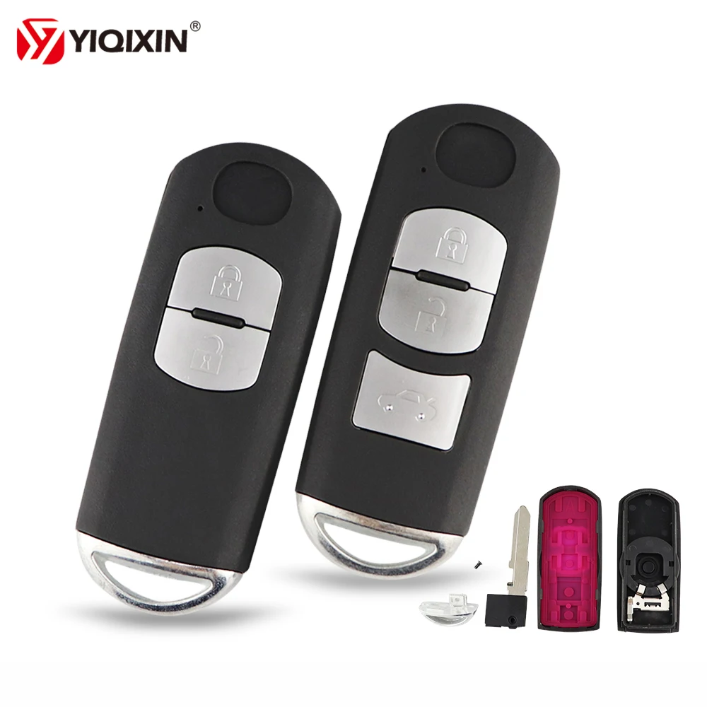 

YIQIXIN 2/3 Button Smart Remote Key Shell Fit For Mazda X-5 Summit M3 M6 Axela Atenza M3 M6 CX-3 CX-5 Car Key With Uncut Blade