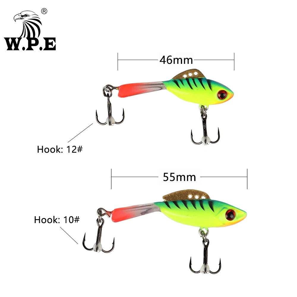 W.P.E Ice Winter Fishing Lure 1pcs 46mm/55mm 15color Hard Lure Balancer Fishing Tackle Lead Jigging Artificial Bait for Ice