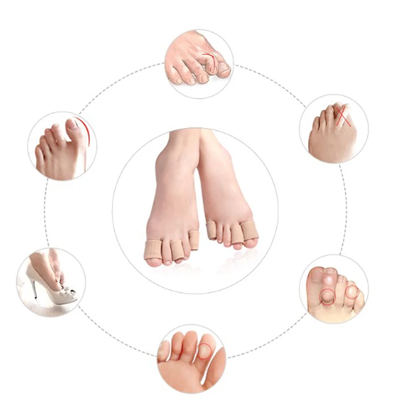 Aplicador protetor de dedo de tecido, separador de dedo para pedicure removedor de calos, alívio da dor manual, tubo de silicone, ferramenta de cuidados com os pés