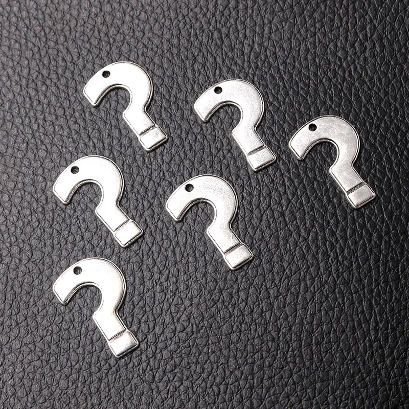 20pcs/lot Silver Plated Question Mark Charm Metal Pendants DIY Necklaces Bracelets Jewelry Handicraft Accessories 23*15mm