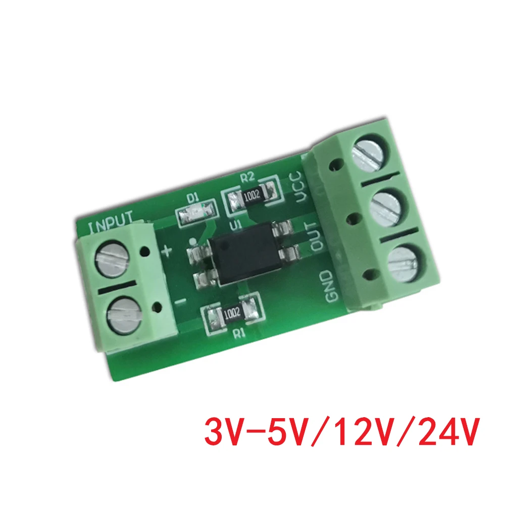 1 Channel Way Optocoupler Isolation Module 817 3V-5V 12V 24V Photoelectric Isolator Rail Holder PLC Drive Motor Board