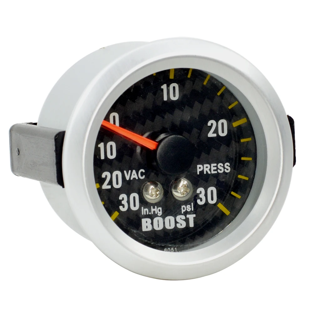 Dragon 52mm  Carbon Tattoos Auto Car Turbin Turbo Boost Meter Pointer -30-30 Inch  Vacuum Press Gauge