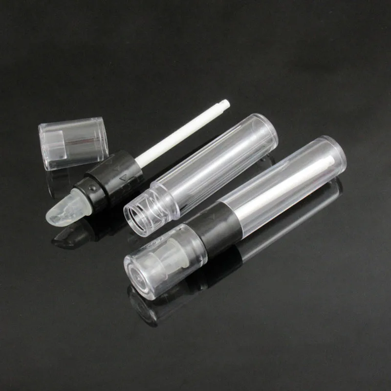 10/30/50pcs 4ml Lip Gloss Tube/Bottle, Empty Round Mini Twist Pen Disposable Plastic Dial Up Pen With Silicon Tip