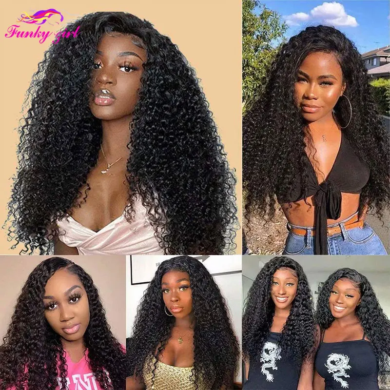 Kinky Curly U Part Human Hair Wig Brazilian Remy Hair 2x4 U part wig Deep Wave None Lace Front Wig for Black Women Natural Color