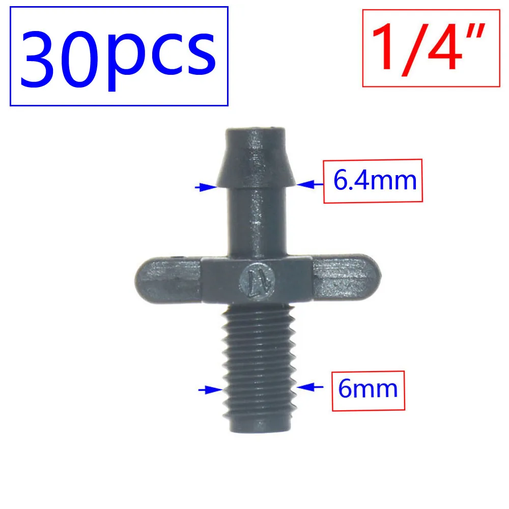 Irrigação sprinkler 1/8 1/4 Polegada duplo farpado t único cotovelo conector de tubulação de água montagem reparo para 3/5 4/7mm mangueira acoplador