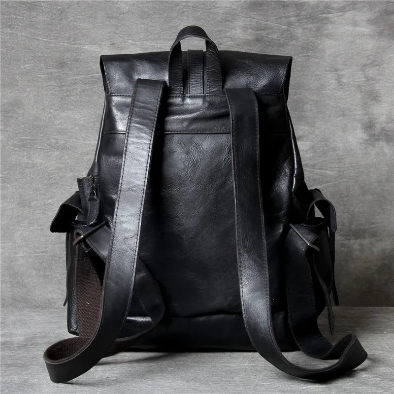 PNDME designer luxury genuine leather men's women's backpack fashion vintage high quality soft cowhide travel laptop bagpack