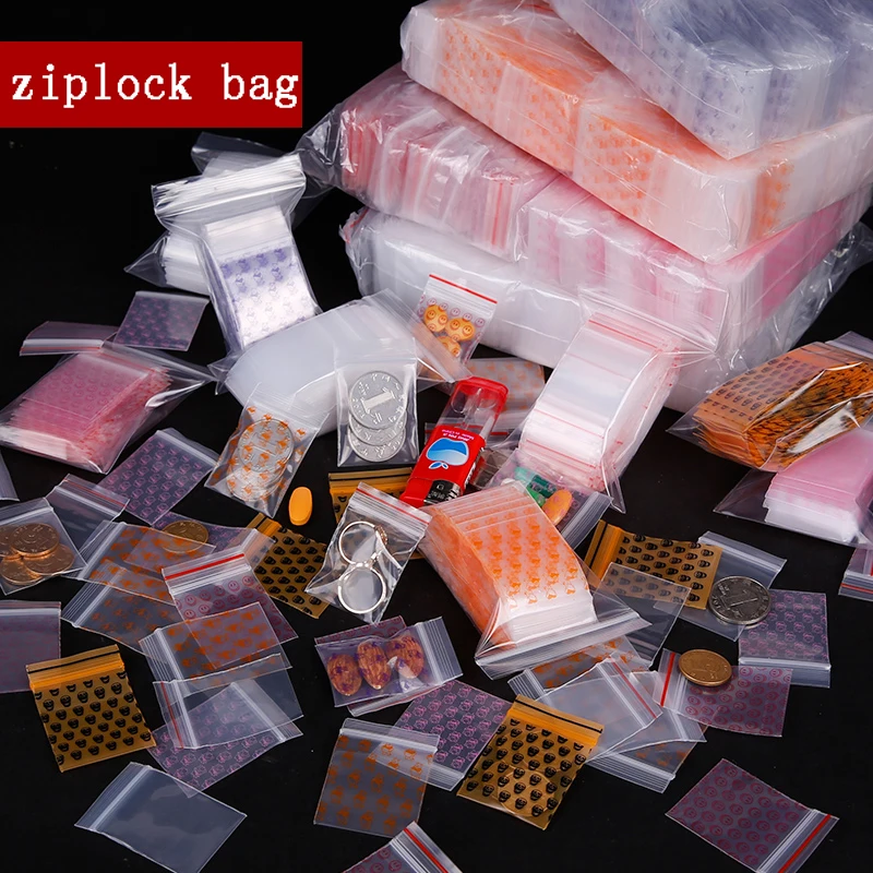 Mini Cute Cheaper Plastic Zipper Print Bags, Ziplock Packaging Pouches Jewelry Candy Pill Pack 3.5x5cm Thick 0.24mm