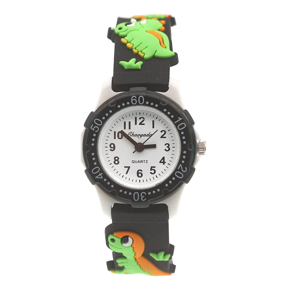 Neue Ankunft Hohe Qualität 3D Silikon Strap Dinosaurier Design Kinder Quarz Uhr Kinder Mädchen Jungen Studenten Relogio Kol Saati Geschenke