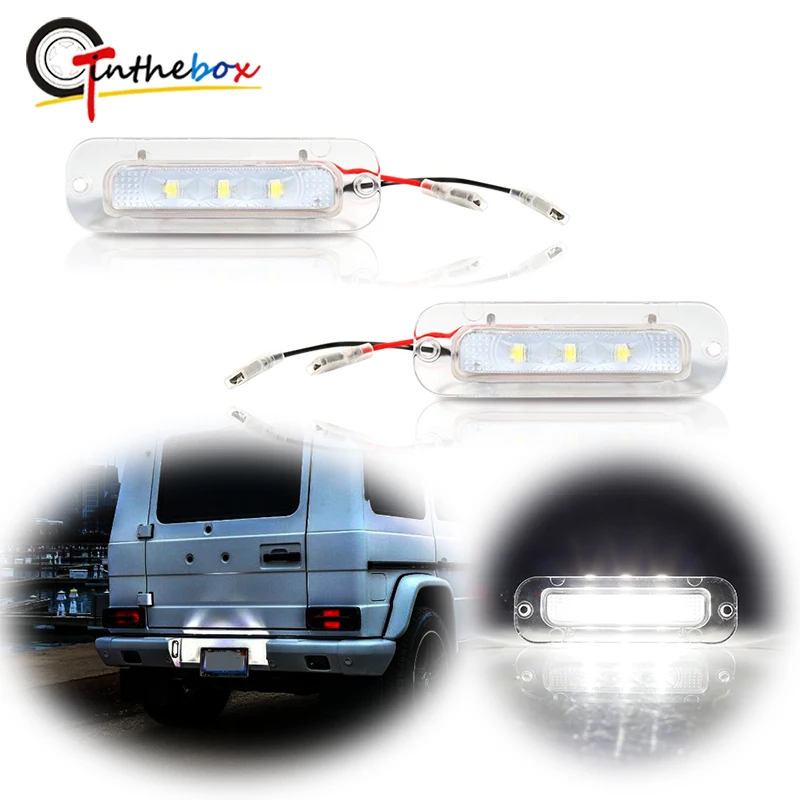 2X Full LED License Plate Light For Mercedes Benz G-Class W463 G500 G550 G55 G63 G65 AMG 12V Car Number Lamp White 1990-2012