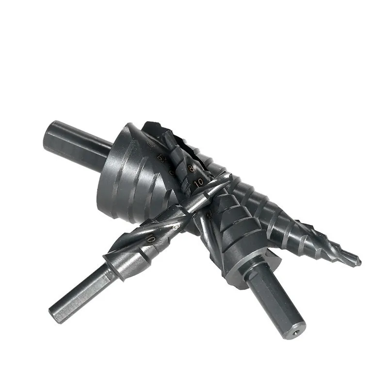 3 Pcs 4-32 Mm HSS Kobalt Langkah Melangkah Bor Nitrogen Kecepatan Tinggi Baja Spiral untuk Logam kerucut Segitiga Shank Lubang