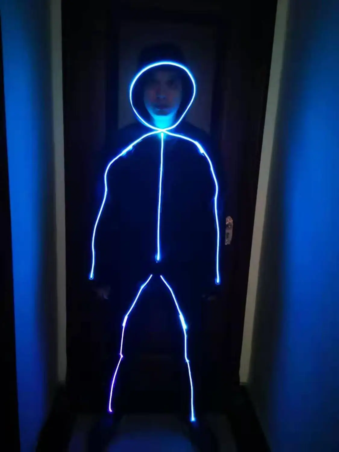 LED Stickman figure costume Kids led stick figure costume led Tron suits dance costume Color change LED Suits Costume image 4