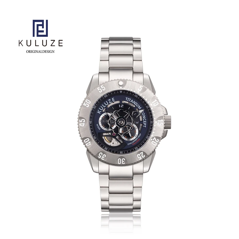 KULUZE Titanium Watch Men Automatic Mechanical Top Wristwatch Sapphire Glass MIYOTA 82S7 100M Waterproof Luxury Watches