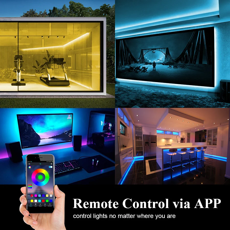 Wifi LED Strip Light Smart Bluetooth Luces Led lamp RGB 5050SMD DC12V 5M -20M APP Control Flexible Tape Led Ribbon