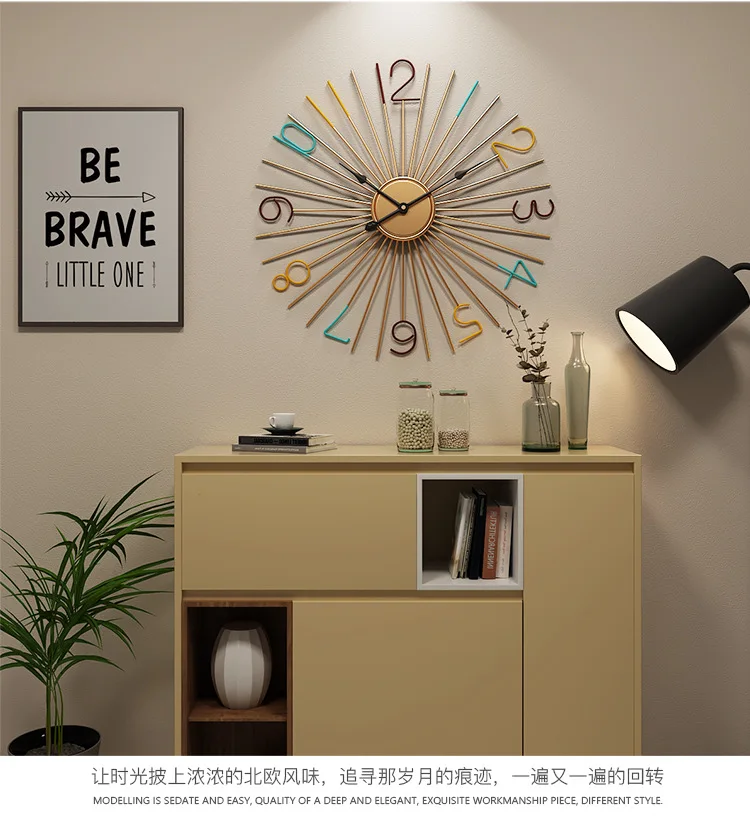 

Best selling modern fashion personality mute metal wall clock creative living room clock 60CM