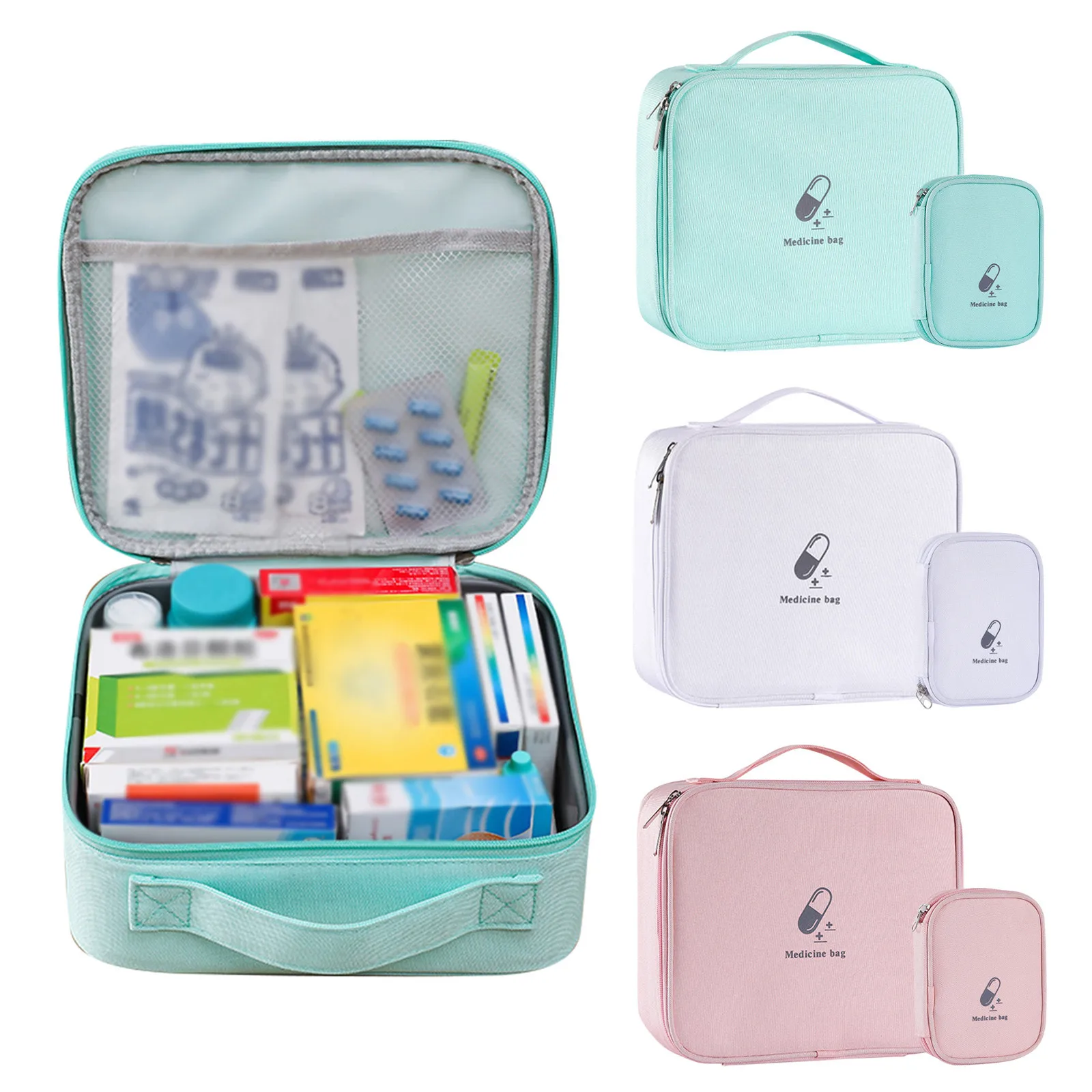 Thickened Layered Medicine Box Large-capacity Family Portable Medicine Box Storage Bag Box Fabric Multifunctional First Aid Kit