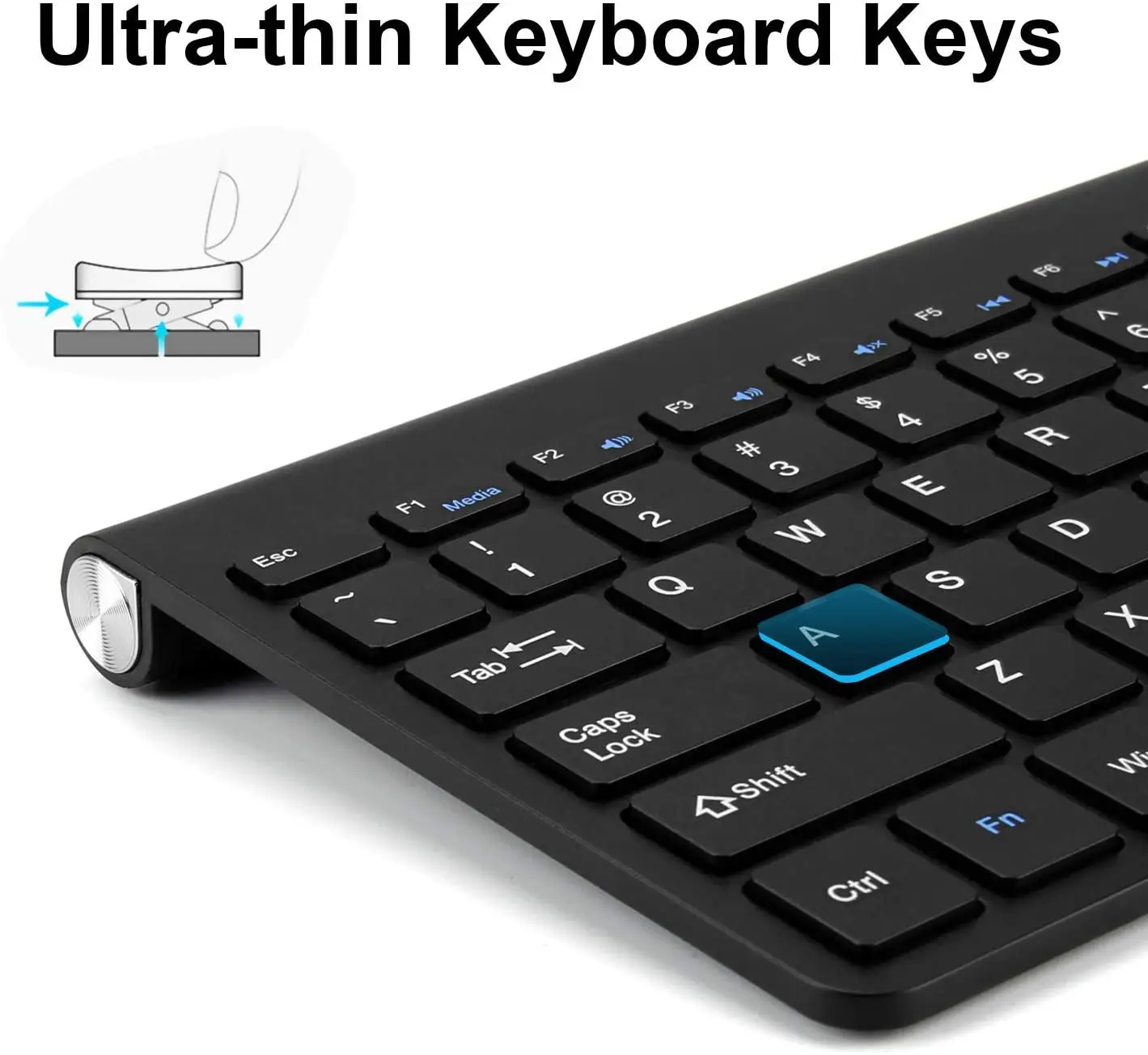 Wireless Keyboard Mini USB Keyboard For PC laptop TV Computer Rubber keycaps Ergonomic Noiseless keyboard