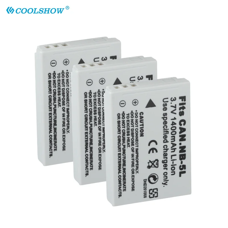 Camera Battery NB 5L NB5L NB-5L for Canon IXUS 800 IS 850 900 TI 950 960 970 980 S110 SX200 SX210 SX220 1400mAh Batteries