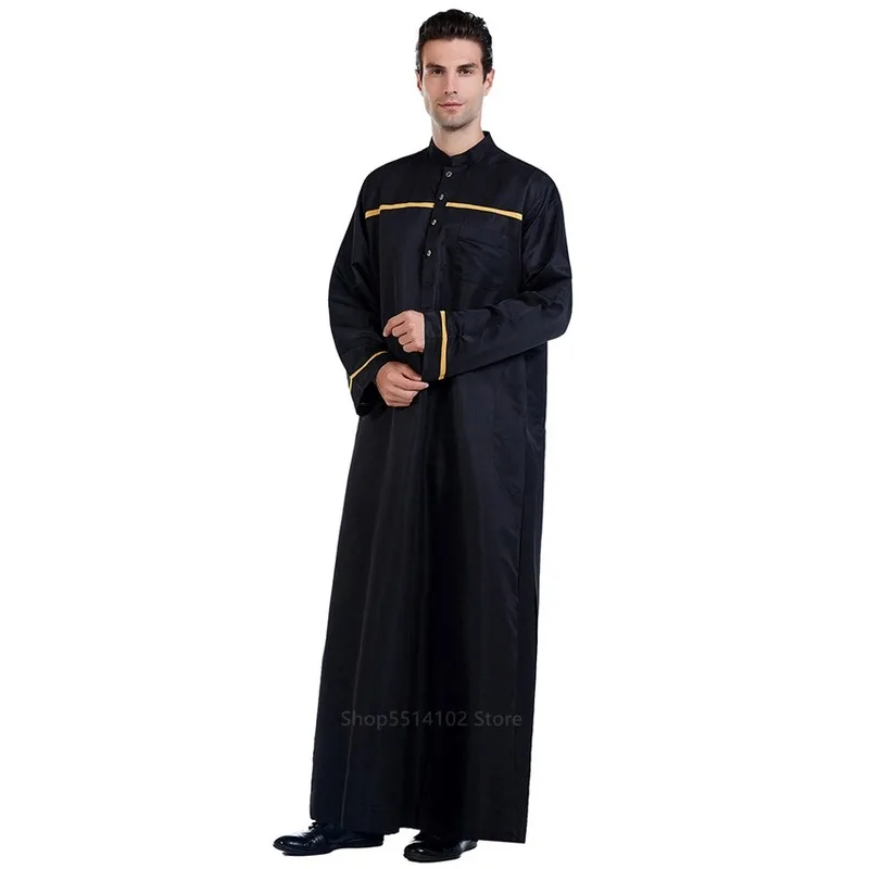 Uomo Casual Arabia Saudita Jubba Thobe Uomini Abaya Abito Musulmano Manica Lunga Indiano Medio Oriente Islamico Vestiti Sciolti Del Partito Arabo usura